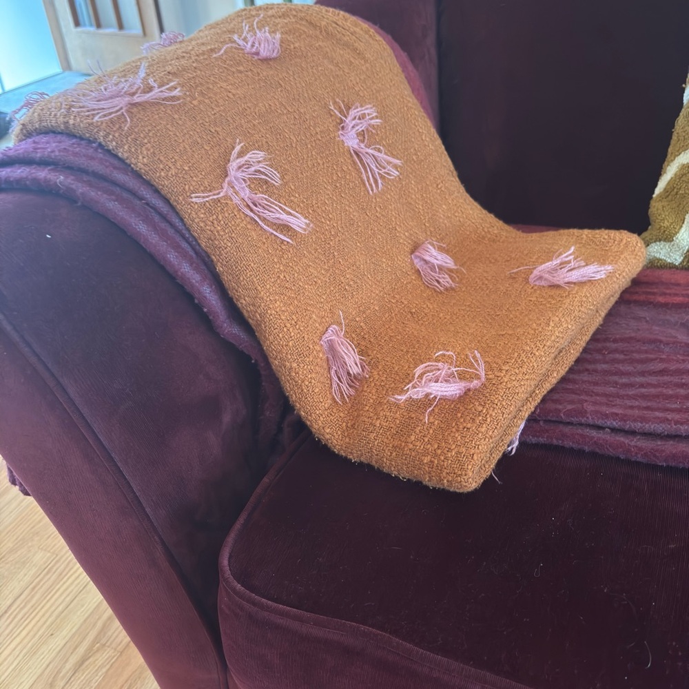 Urban Outfitters Orange and Pink Throw Blanket